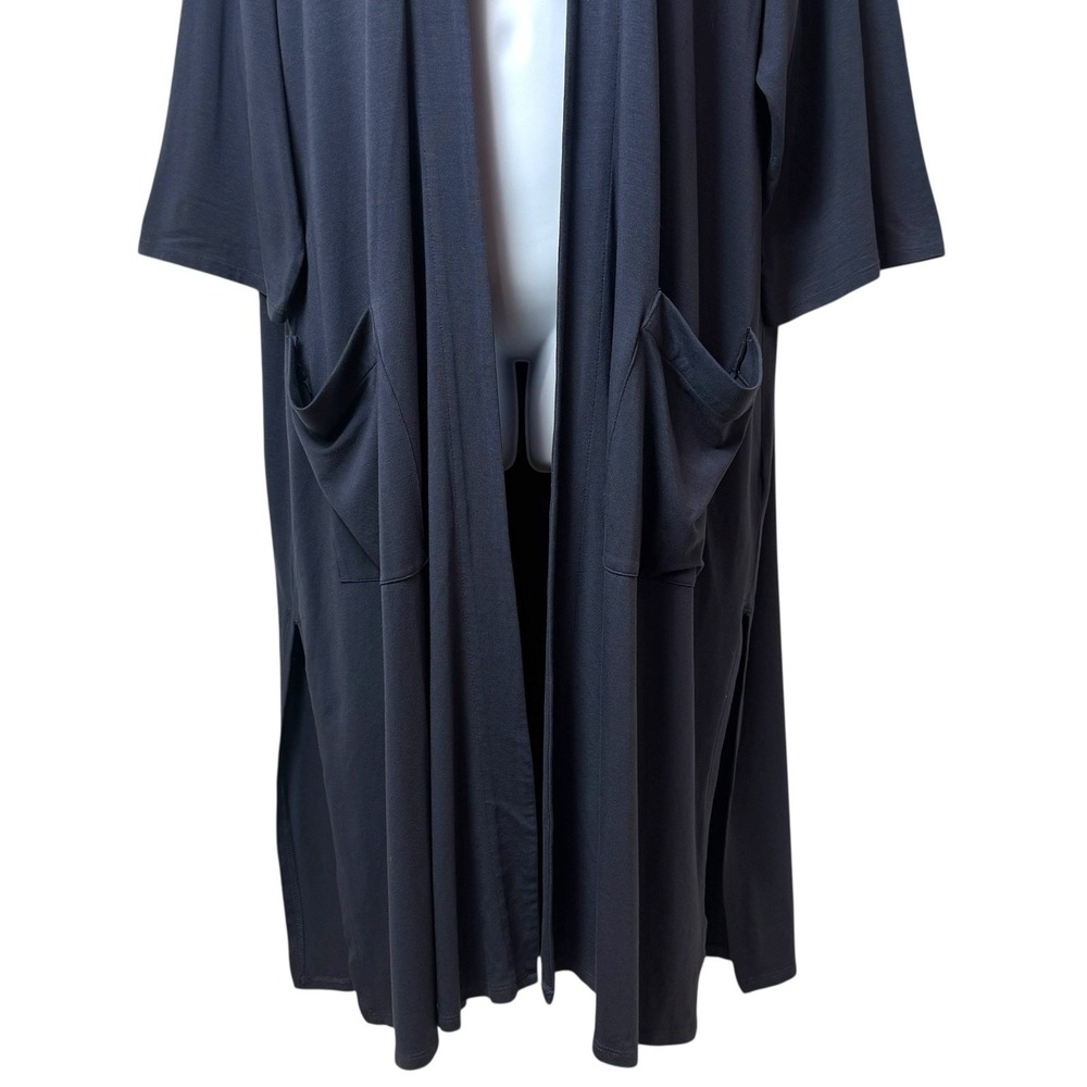 Eileen Fisher Slate Blue Open Front Duster Cardigan Capsule Chic Old Money 1X - Picture 5 of 13